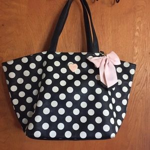 Betsey Johnson polka dot tote bag
